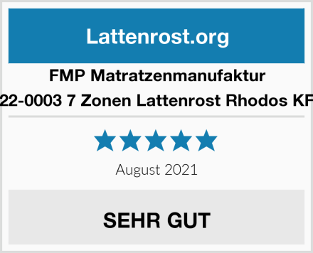 FMP Matratzenmanufaktur 22-0003 7 Zonen Lattenrost Rhodos KF Test